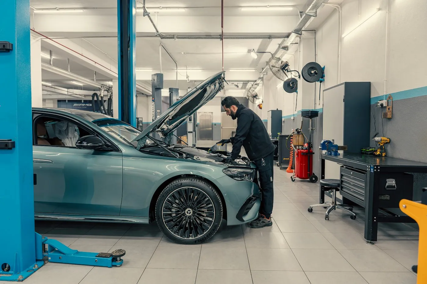 Mechanic working in an auto repair shop